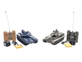 Tank RC 2 ks 36 cm+dobíjecí pack tanková bitva se zvukem se světlem v krabici