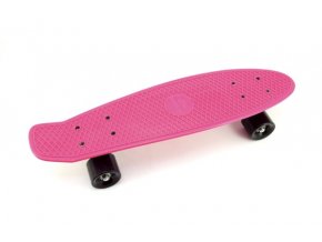 Skateboard - pennyboard 60 cm nosnost 90 kg, kovové osy, růžová barva, černá kola