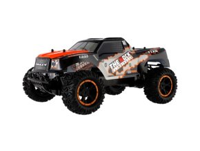 Auto RC terénní oranžové 39 cm plast 2,4GHz na baterie + dobíjecí pack v krabici 46x21x27 cm