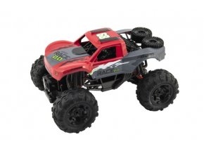 Auto RC terénní 4x4 červené plast 29 cm 2,4GHz na baterie + dobíjecí pack v krabici 40x20x22 cm