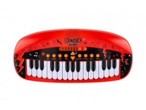 Pianko Rock star 31 kláves plast 46 cm na baterie se zvukem, světlem v krabici