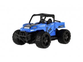 Auto RC buggy pick-up terénní modré 22 cm plast 27MHz na baterie se světlem v krabici 30x14x16 cm