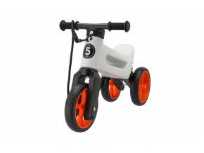 Odrážedlo Funny Wheels Rider SuperSport bílé/oranž. 2v1+popruh,výš.sedla 28/30 cm nos. 25 kg