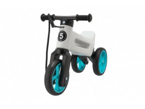 Odrážedlo Funny Wheels Rider SuperSport bílé/tyrkys 2v1+popruh,výš.sedla 28/30 cm nos.25 kg