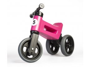 Odrážedlo Funny Wheels Rider Sport růžové 2v1, výška sedla 28/30 cm nosnost 25 kg