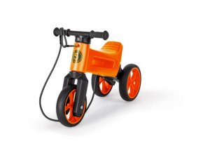 Odrážedlo FUNNY WHEELS Rider SuperSport oranž. 2v1+popruh, výš. sedla 28/30 cm nos. 25 kg