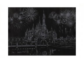 Škrabací obrázek barevný Disneyland 75x52 cm