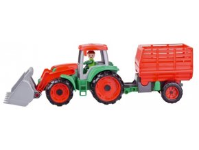 Auto Truxx traktor nakladač s přívěsem na seno s figurkou v krabici 53x19x16 cm