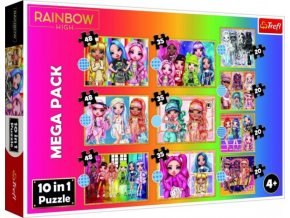 Puzzle 10v1 Kolekce módních panenek/Rainbow high