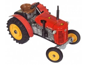 Traktor ZETOR 25A červený na klíček kov 15 cm 1:25 v krabičce