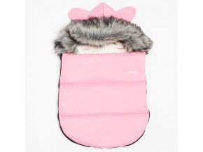 Luxusní zimní fusak s kapucí s oušky Alex Fleece pink