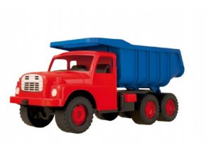 Auto TATRA 148 plast 73 cm v krabici - červená kabina modrá korba