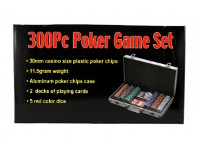 Poker sada 300 ks + karty + kostky v hliníkovém kufříku v krabici