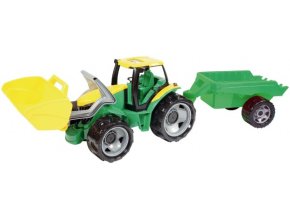 Traktor se lžící 60 cm a přívěsem 45 cm plast v krabici