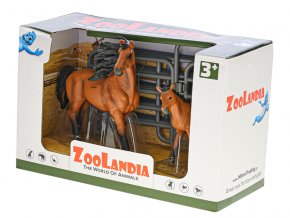 Zoolandia kůň s hříbětem 4,5-15 cm a doplňky