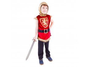 Dětský kostým rytíř s erbem červený (M)