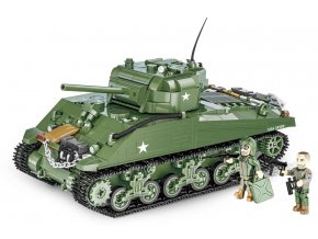 World War II M4A3 Sherman, 1:28, 852 kostek, 2 figurky