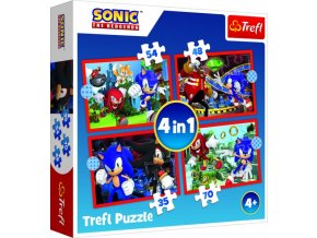 Puzzle 4v1 SONIC/SONIC THE HEDGEHOG 28,5x20,5 cm v krabici