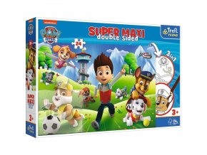 Puzzle 3v1 maxi oboustranné 24 dílků Dobrodružství TLAPKOVÉ PATROLY/PAW PATROL 60x40 cm