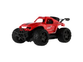 Auto RC buggy terénní červené 23 cm plast 27MHz na baterie se světlem v krabici