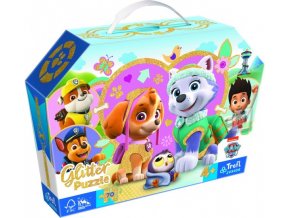 Puzzle třpytivé Skye a Everest TLAPKOVÁ PATROLA/PAW PATROL 70 dílků 41x27,5 cm