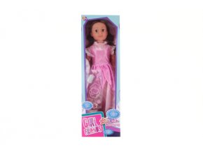 Panenka chodící růžové šaty 80 cm