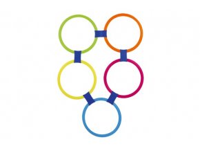 Kruhy skákací barevné 10 ks plast průměr 27 cm na kartě