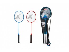 Sada badminton pálky 2 ks + míček 2 ks 65 cm kov/plast