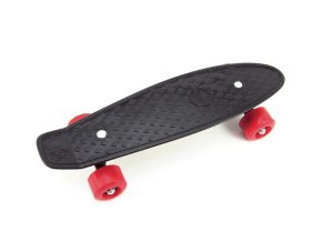 Skateboard - pennyboard 43 cm, nosnost 60 kg plastové osy, černá, červená kola