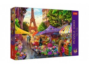 Puzzle Premium Plus - Čajový čas: Květinový trh, Paříž 1000 dílků 68,3x48 cm