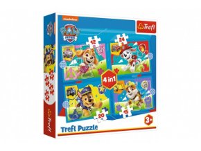 Puzzle 4v1 Štěňata v běhu TLAPKOVÁ PATROLA/PAW PATROL 28,5x20,5 cm