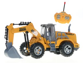 R/C bagr 23 cm 27MHz plná funkce na baterie se světlem v krabičce