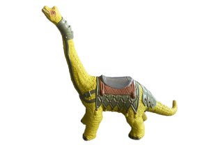 Brontosaurus stojící na baterie se zvukem v sáčku