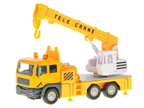 Kids Globe Traffic jeřáb kov 15 cm na zpětný chod na baterie se světlem a zvukem v krabičce