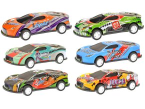 Auto závodní 8,5 cm kov zpětný chod 12 ks v krabičce