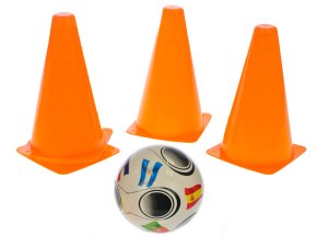 Fotbalové kužely 18 cm 4 ks s míčkem 11 cm
