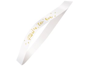 Saténová šerpa "Mum to be" bílá