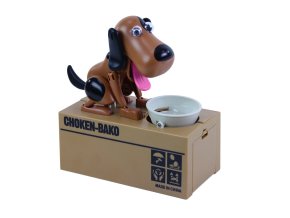 Pokladnička hladový pes - hnědý