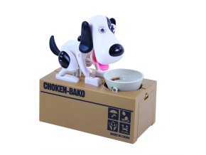 Pokladnička hladový pes - bílý