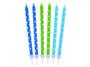 Svíčky dortové ,,puntík" pro kluky 24 ks