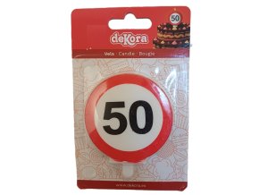 Narozeninová svíčka dopravní značka 50. narozeniny