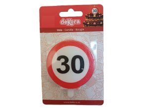 Narozeninová svíčka dopravní značka 30. narozeniny