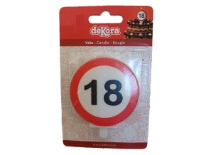 Narozeninová svíčka dopravní značka 18. narozeniny