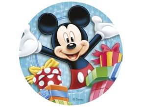 Fondanovy list na dort Mickey a pratele 20 cm bez cukru 42231272