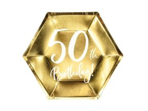 TALIRE papirove 50.narozeniny zlate 20cm 55TPP7350019M