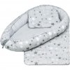Luxusní hnízdečko s peřinkami pro miminko bílo-šedé hvězdičky