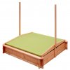 Dětské dřevěné pískoviště se stříškou 120x120 cm zelené