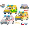 Traffic ambulance 14 cm kov zpětný chod na baterie český design světlo a zvuk