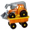 Traktorový nakladač s vlekem Power Worker - délka 58 cm, oranžový