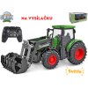 R/C traktor zelený 27 cm s předním nakladačem na baterie se světlem 2,4GHz v krabičce